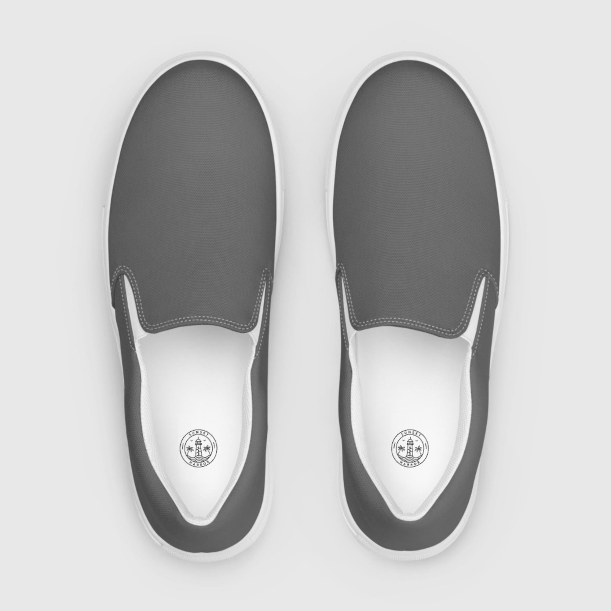 Men’s slip-on canvas shoes - Grey - Sunset Harbor Clothing